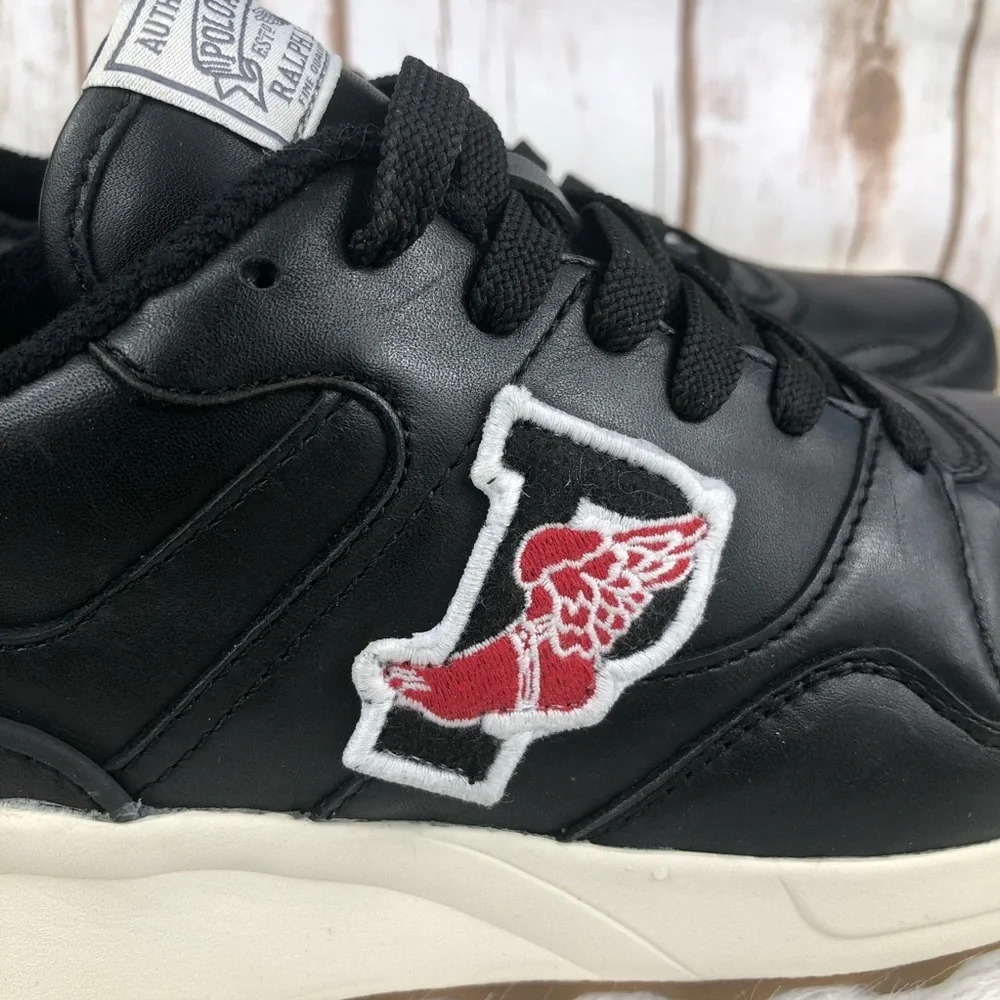 New Polo Ralph Lauren Trackster 100 Leather Sneakers - Picture 4 of 12